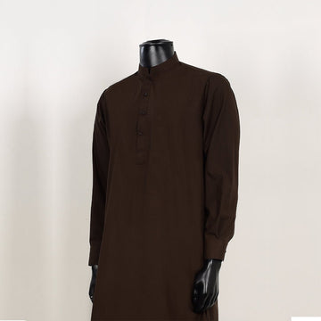 DARK BROWN SHALWAR KAMEEZ - Unstitched Fabrics by Naseeb Nasrat 