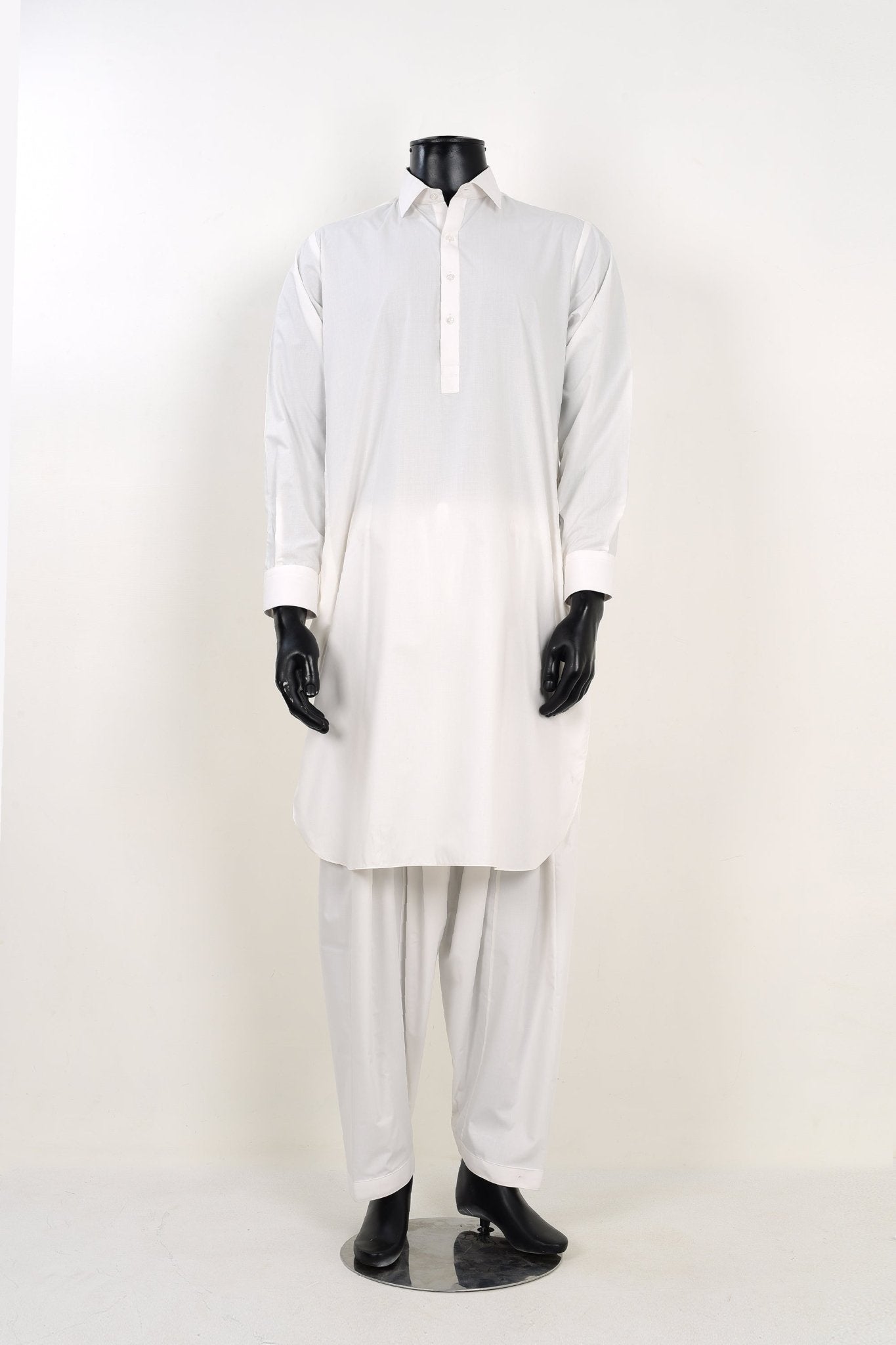 OFF WHITE SHALWAR KAMEEZ - Unstitched Fabrics by Naseeb Nasrat