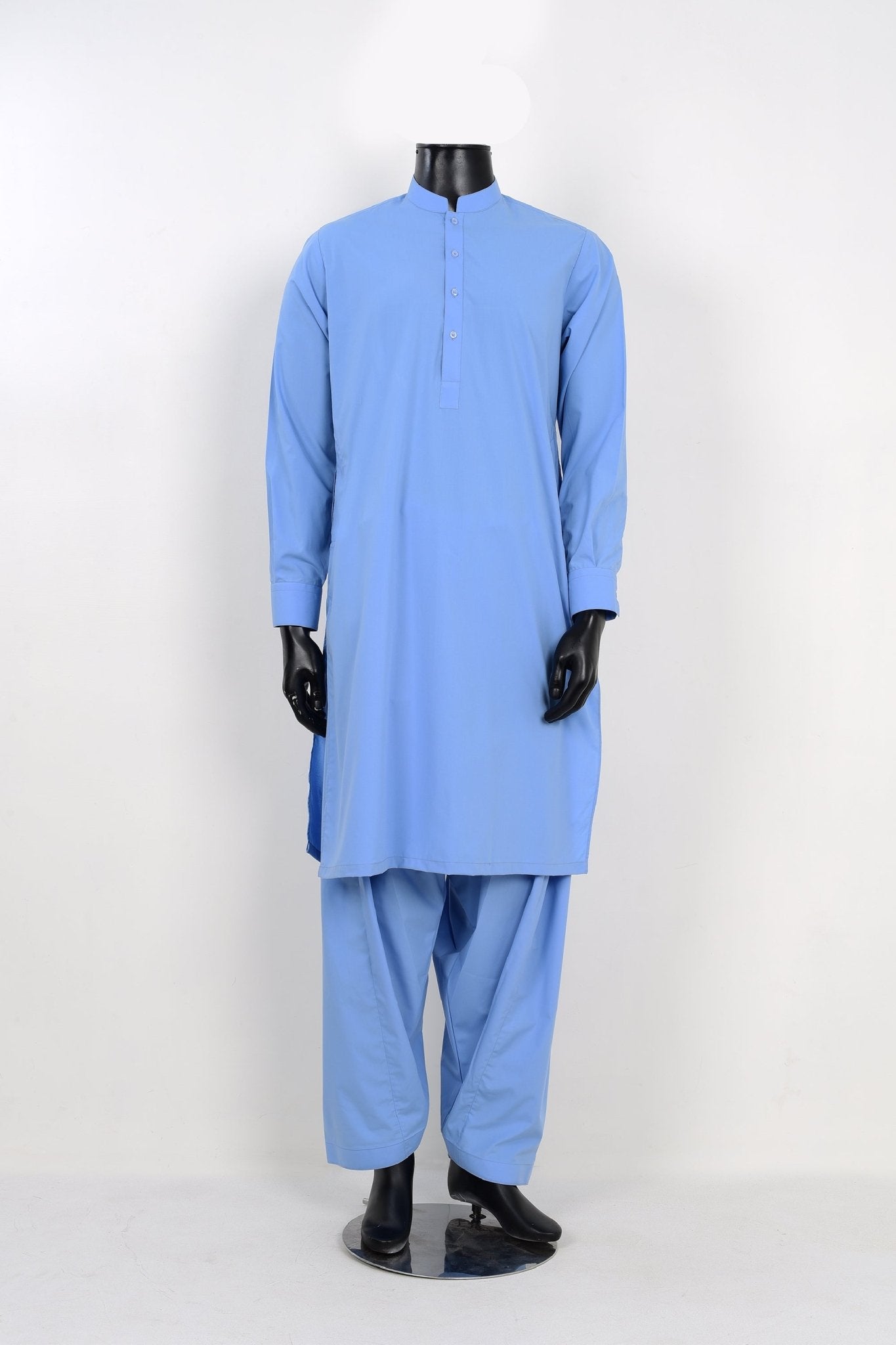 SKY BLUE SHALWAR KAMEEZ - Unstitched Fabrics by Naseeb Nasrat