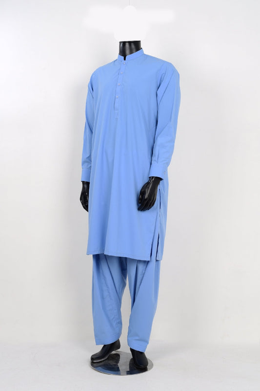 SKY BLUE SHALWAR KAMEEZ - Unstitched Fabrics by Naseeb Nasrat