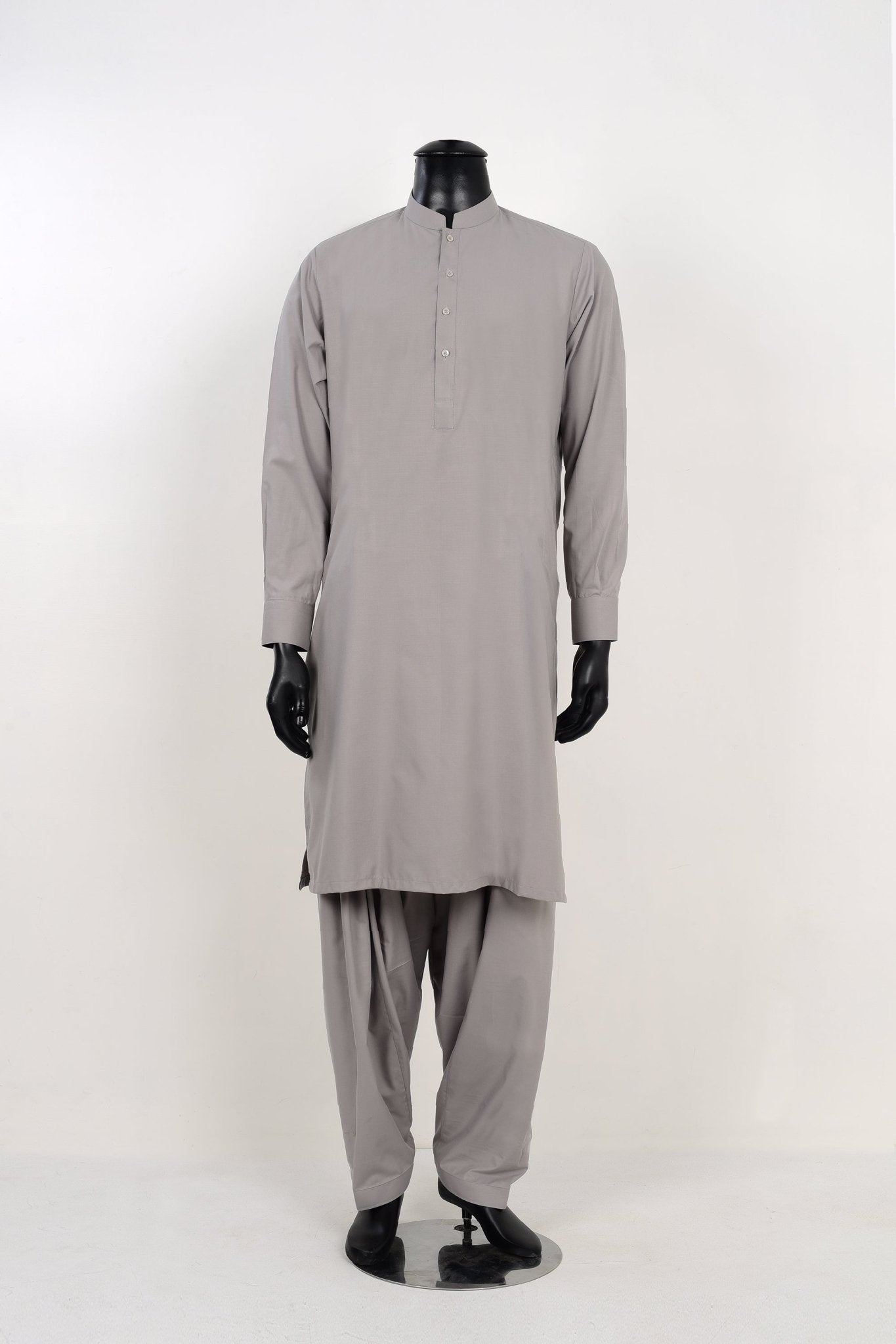 ASH GREY SHALWAR KAMEEZ - Unstitched Fabrics by Naseeb Nasrat