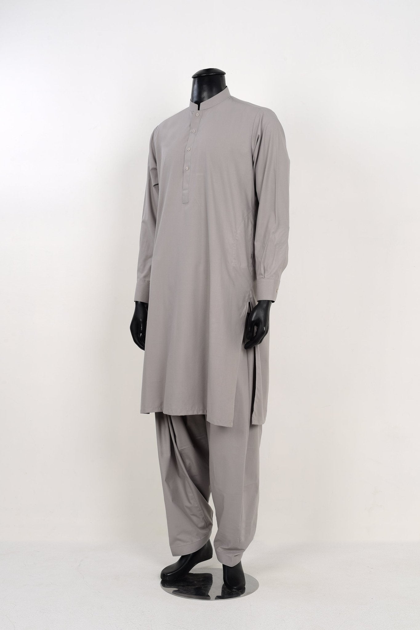 ASH GREY SHALWAR KAMEEZ - Unstitched Fabrics by Naseeb Nasrat