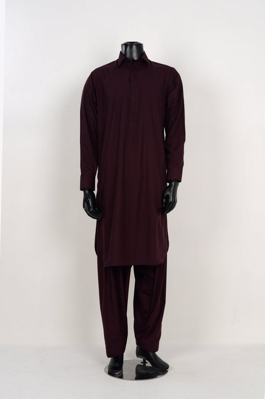 DARK MAROON SHALWAR KAMEEZ - Unstitched Fabrics by Naseeb Nasrat