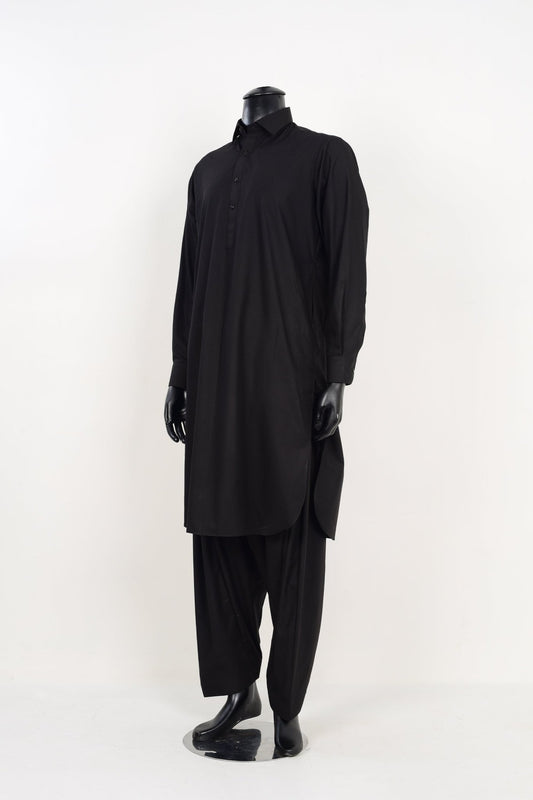 BLACK SHALWAR KAMEEZ - Unstitched Fabrics by Naseeb Nasrat