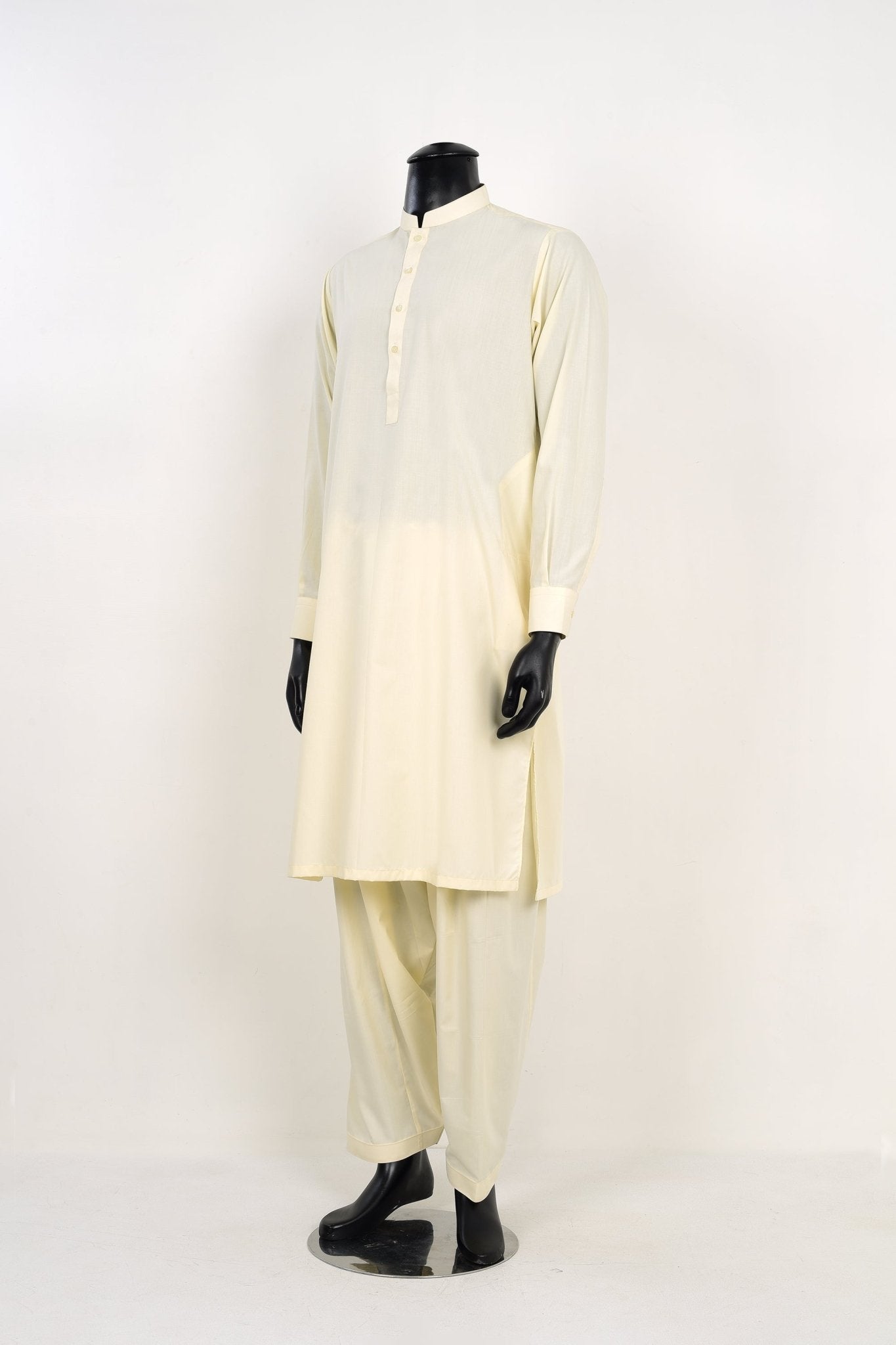 BOSKI OFF WHITE SHALWAR KAMEEZ - Unstitched Fabrics by Naseeb Nasrat