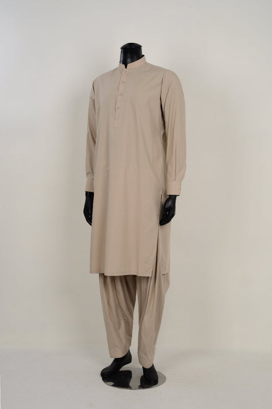 ALMOND SHALWAR KAMEEZ - Unstitched Fabrics by Naseeb Nasrat