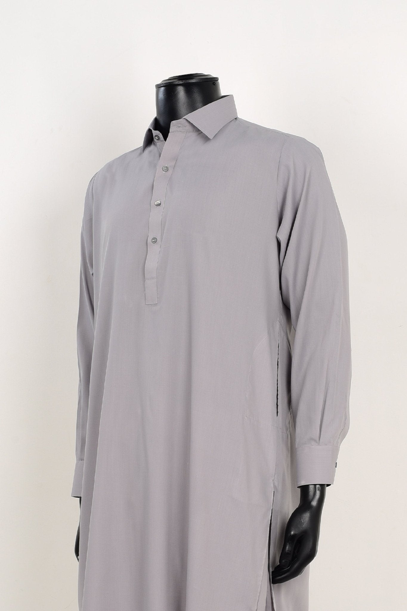 LIGHT GREY SHALWAR KAMEEZ - Unstitched Fabrics by Naseeb Nasrat