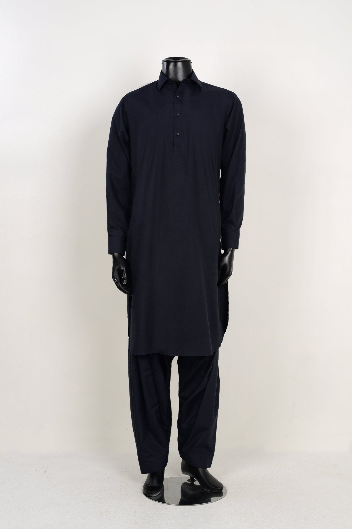 NAVY BLUE SHALWAR KAMEEZ - Unstitched Fabrics by Naseeb Nasrat