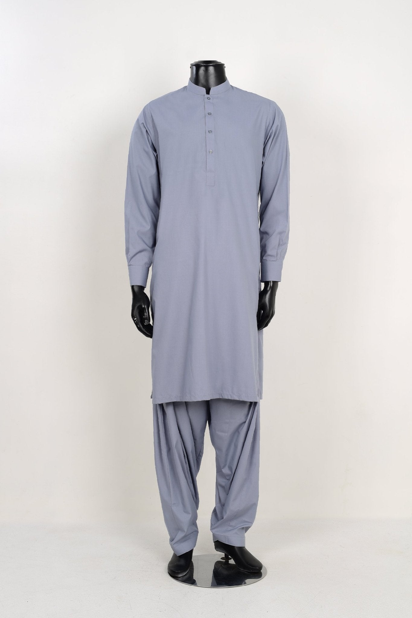 SILVER GREY SHALWAR KAMEEZ  - Unstitched Fabrics by Naseeb Nasrat