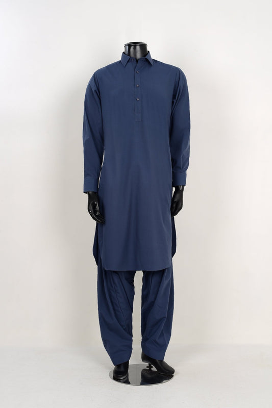 OXFORD BLUE SHALWAR KAMEEZ - Unstitched Fabrics by Naseeb Nasrat