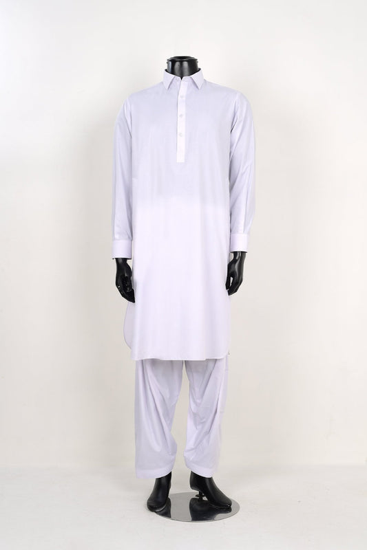 PURE WHITE SHALWAR KAMEEZ - Unstitched Fabrics by Naseeb Nasrat