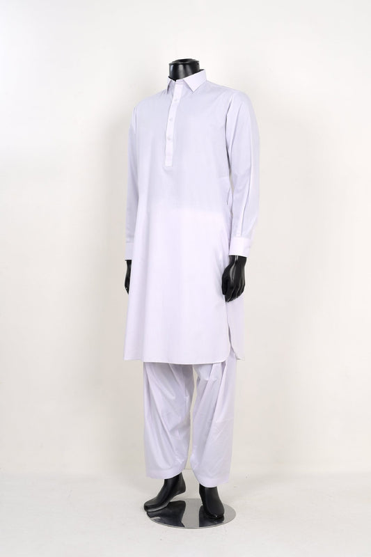 PURE WHITE SHALWAR KAMEEZ - Unstitched Fabrics by Naseeb Nasrat