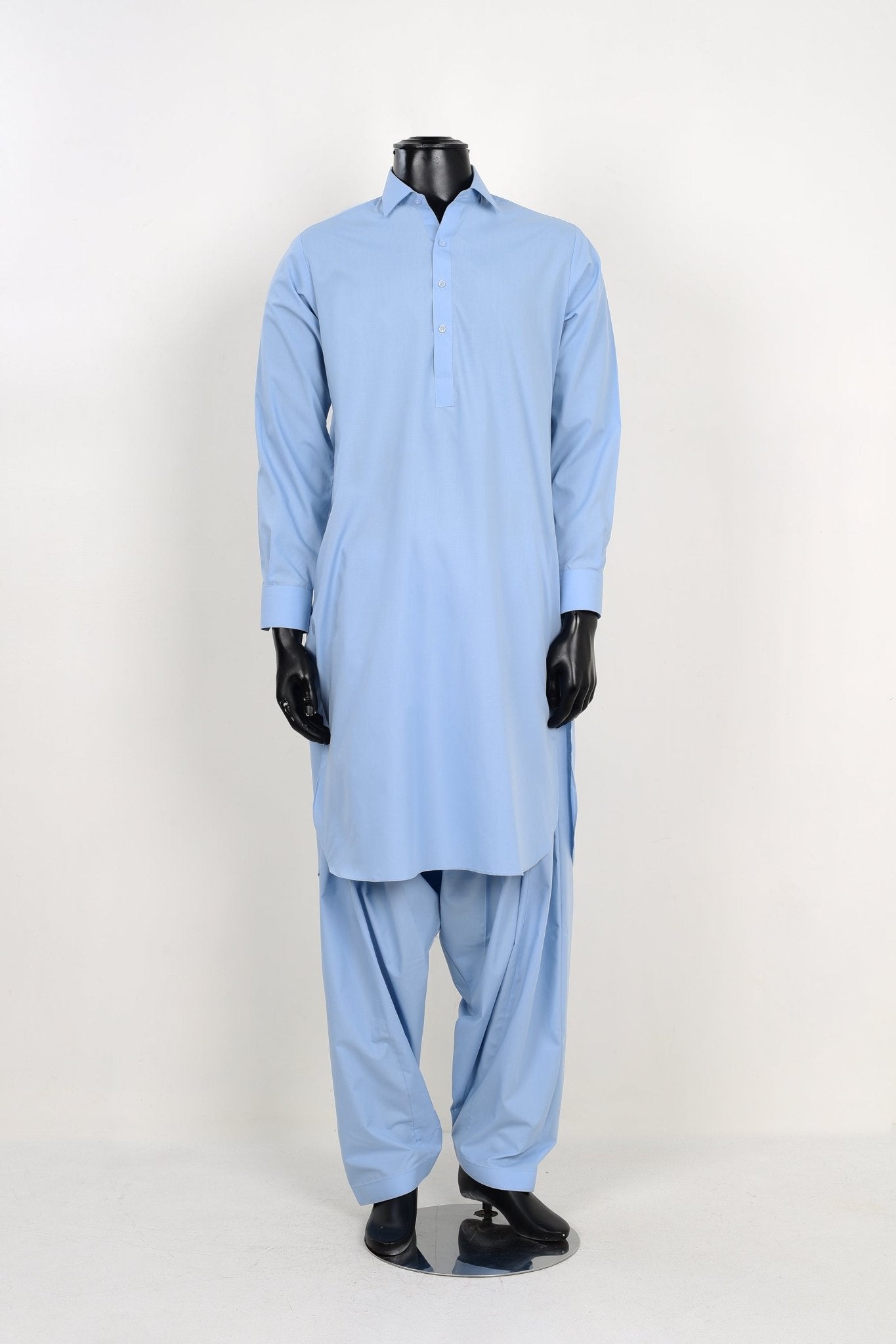 LIGHT BLUE SHALWAR KAMEEZ - Unstitched Fabrics by Naseeb Nasrat