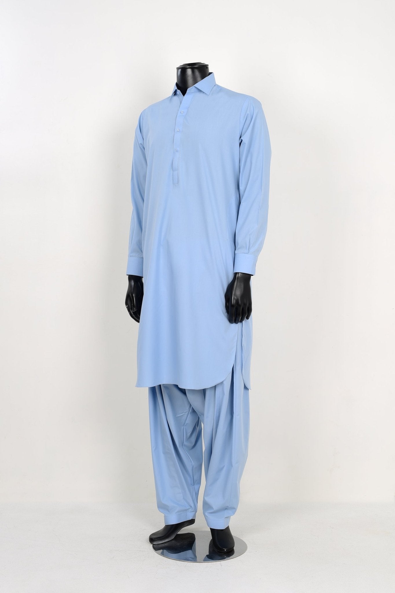 LIGHT BLUE SHALWAR KAMEEZ - Unstitched Fabrics by Naseeb Nasrat