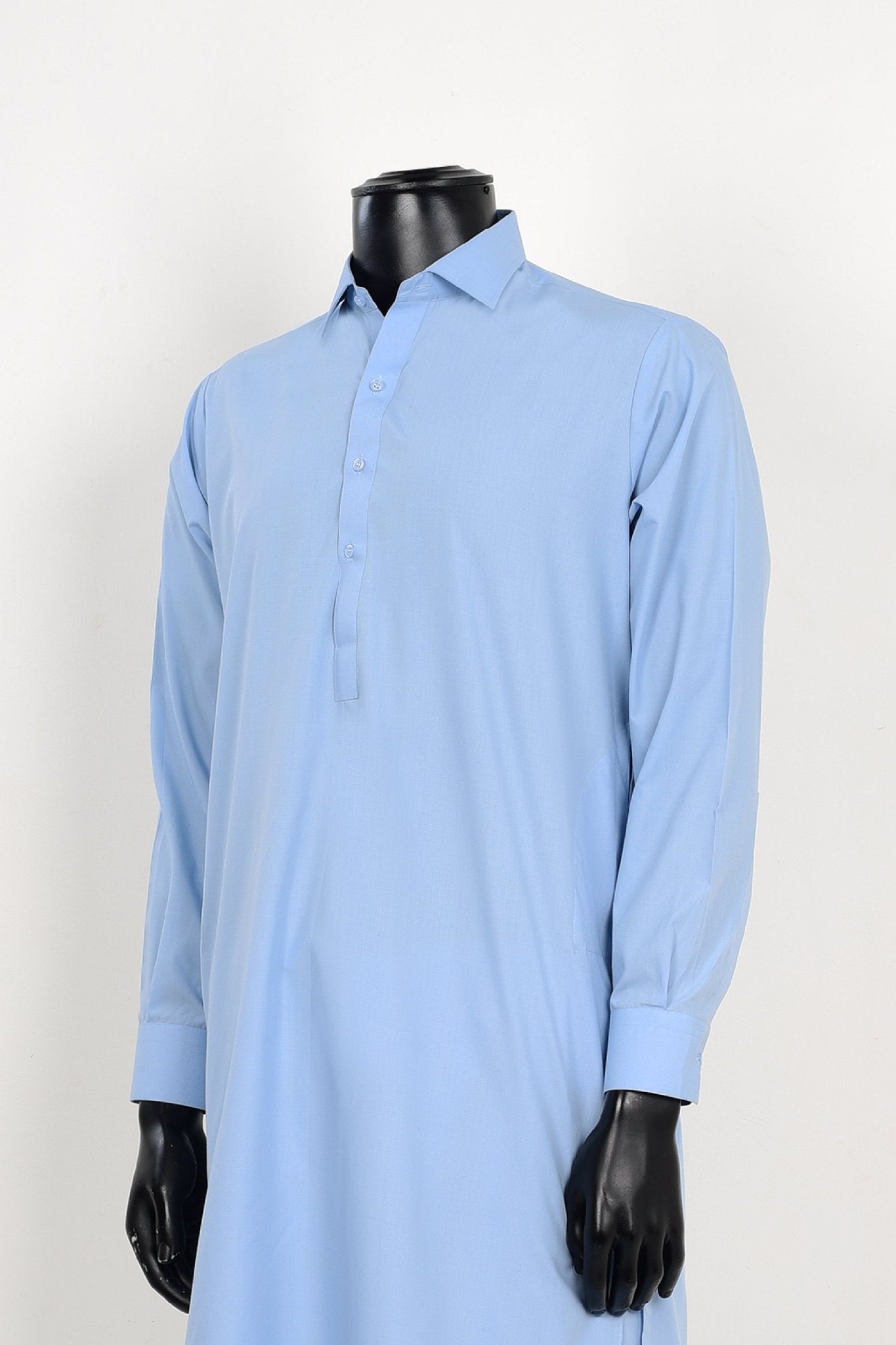 LIGHT BLUE SHALWAR KAMEEZ - Unstitched Fabrics by Naseeb Nasrat