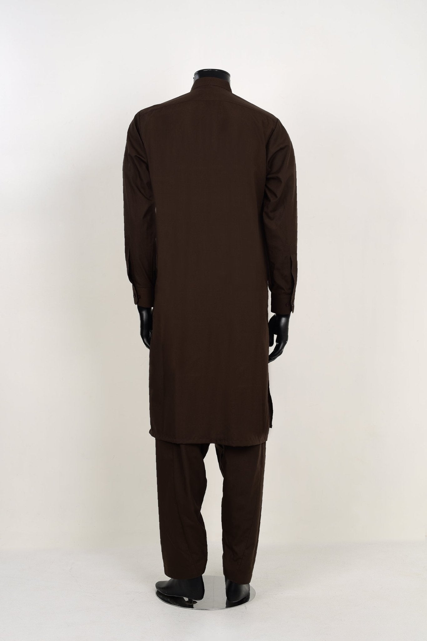 DARK BROWN SHALWAR KAMEEZ - Unstitched Fabrics by Naseeb Nasrat 